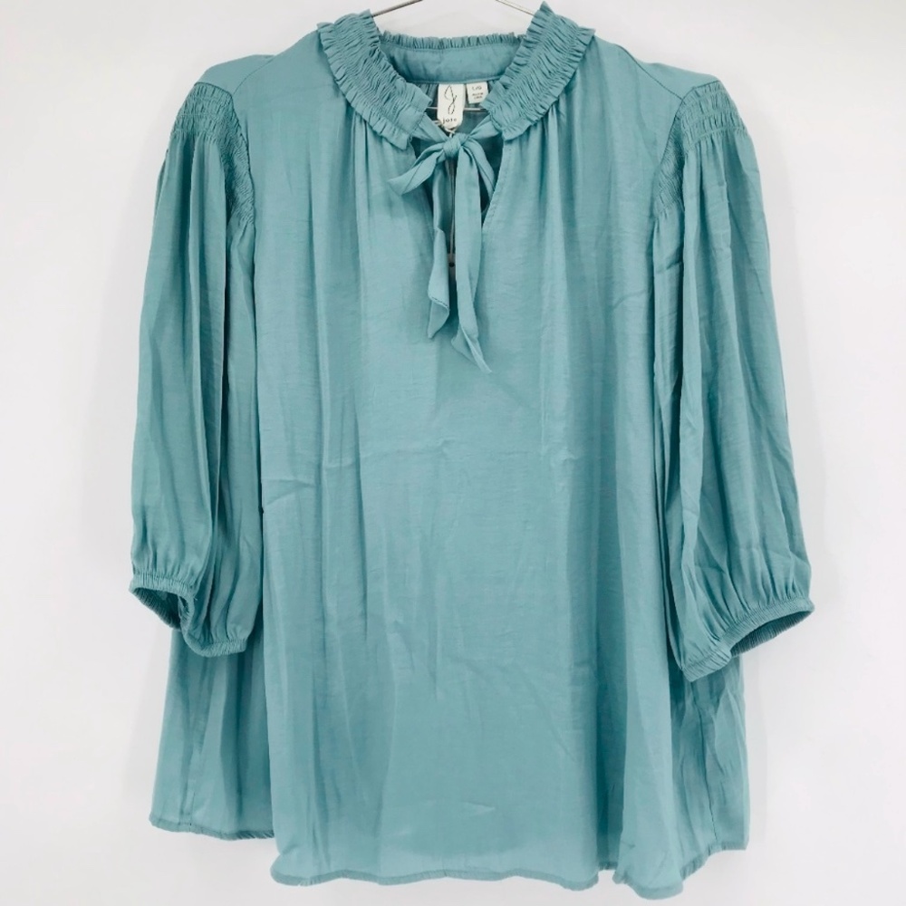 Joie Neck Tie Blouse Blue Size Large